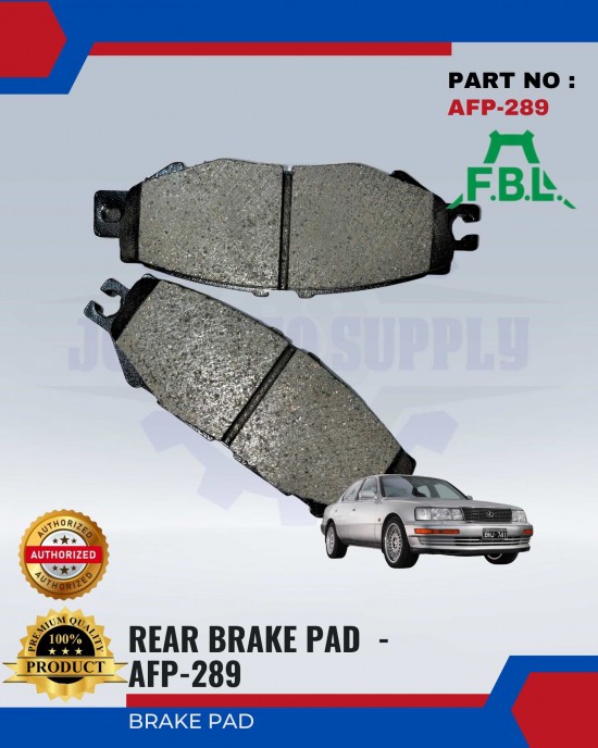 FBL REAR DISC BRAKE PAD - TOYOTA LEXUS - AFP-289 Brake System image