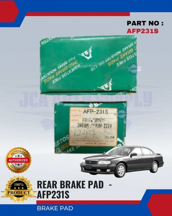 Nissan Cefiro A32 Rear Brake Pads - FUJI - AFP231S Brake System image