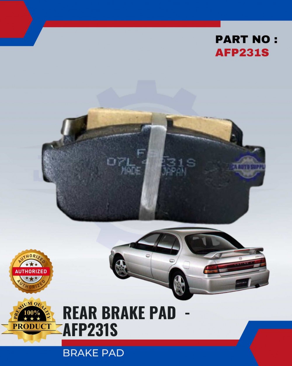 Rear Brake Pad-Nissan Cefiro A32-FUJI-AFP231S | JCA AUTO SUPPLY