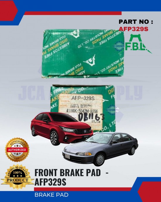 Honda Civic SR4 - Civic SO4 - City Rear Brake Pads - FUJI - AFP329S Brake System image