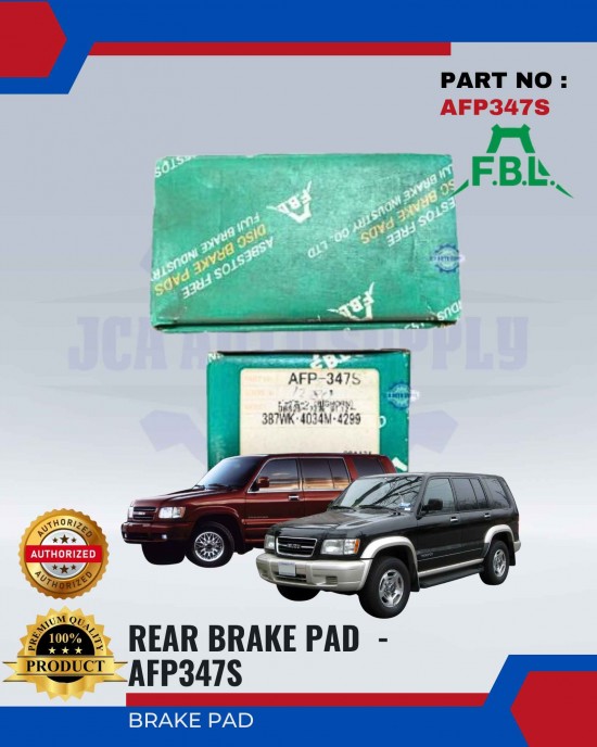 Isuzu Trooper V6 Rear Brake Pads - FUJI - AFP347S Brake System image