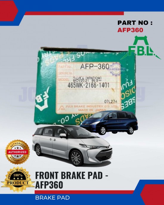 Toyota Estima (ACR30, ACR40) Front Disc Brake Pad - FUJI (FBL) - AFP360 Brake System image