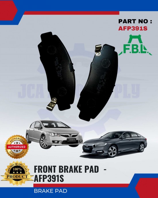 FBL Front Disc Brake Pad (4pcs) - Honda Accord, Civic SNA - AFP391S Brake System image