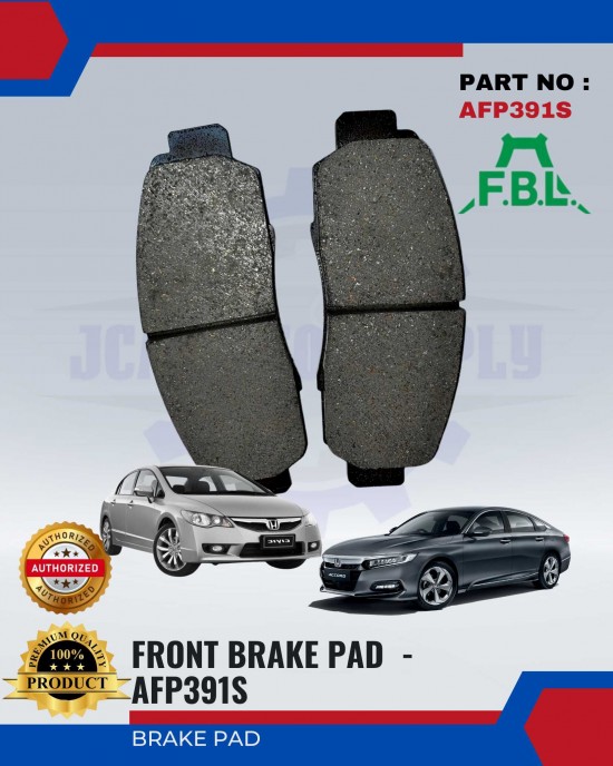 FBL Front Disc Brake Pad (4pcs) - Honda Accord, Civic SNA - AFP391S Brake System image