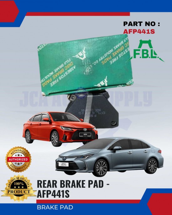 Toyota Altis 1.6 - Vios Rear Brake Pads - FUJI - AFP441S Brake System image