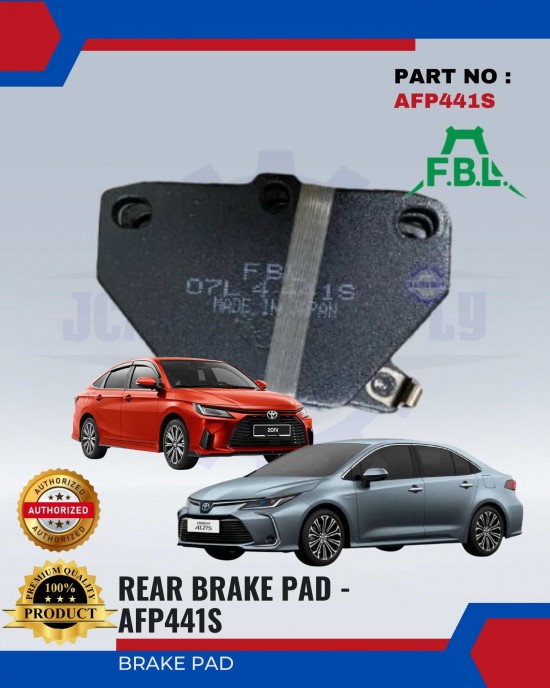 Toyota Altis 1.6 - Vios Rear Brake Pads - FUJI - AFP441S Brake System image