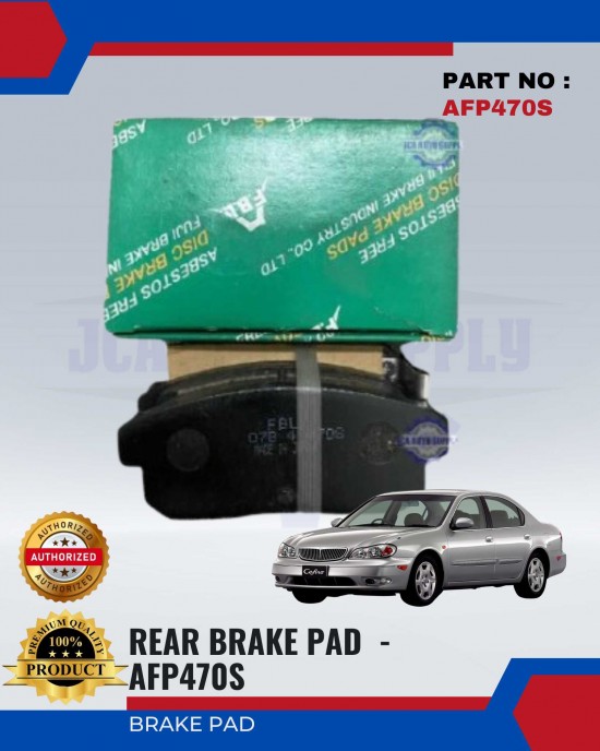 Nissan Cefiro A33 Rear Brake Pads - FUJI - AFP470S Brake System image