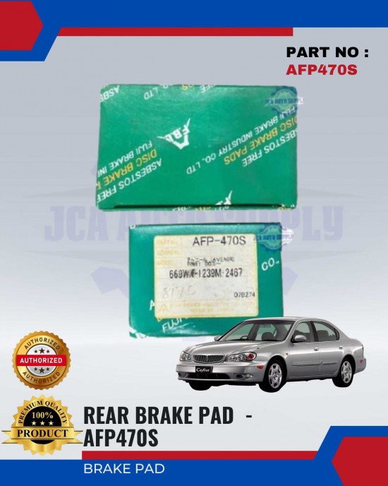 Nissan Cefiro A33 Rear Brake Pads - FUJI - AFP470S Brake System image