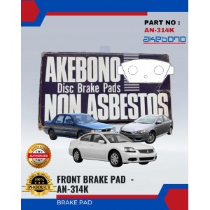 Front Brake Pad-Mitsubishi VR4-Lancer-Galant-AKEBONO-AN-314K