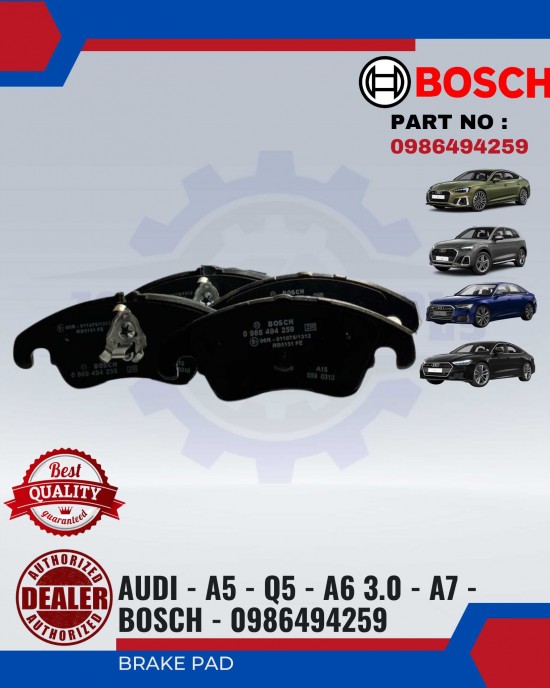 BRAKE PAD - AUDI - A5 - Q5 - A6 3.0 - A7 - BOSCH - 0986494259 image