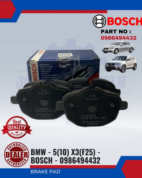 REAR BRAKE PAD - BMW - 5(10) X3(F25) - BOSCH - 0986494432 image