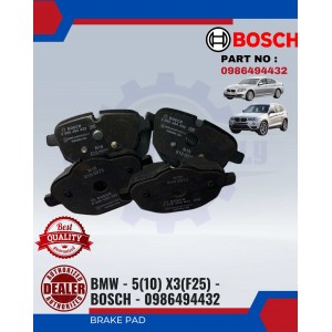 Rear Brake Pad-BMW-5(10) X3(F25)-BOSCH-0986494432