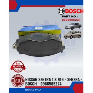 Front Brake Pad-Nissan Sentra 1.8 N16-SERENA-BOSCH-0986505224