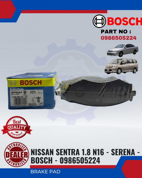 BRAKE PAD - NISSAN SENTRA 1.8 N16 - SERENA - BOSCH - 0986505224 image