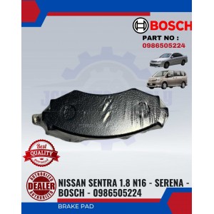 Front Brake Pad-Nissan Sentra 1.8 N16-SERENA-BOSCH-0986505224