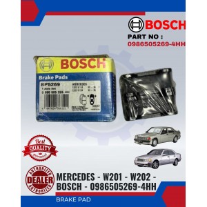 Rear Disc Brake Pad(4pcs)-Mercedes Benz W201-W202-BOSCH-09865052694HH