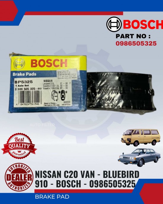 BRAKE PAD - NISSAN C20 VAN - BLUEBIRD - 910 - BOSCH - 0986505325 image