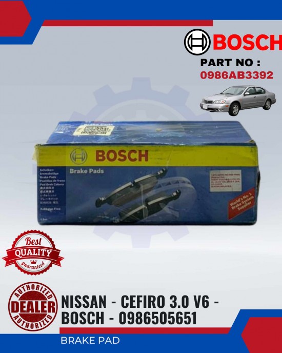 Front Brake Pad-Nissan Cefiro 3.0 V6-BOSCH-0986505651 Brake System image