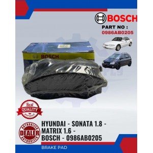 Front Brake Pad-Hyundai-Sonata 1.8-Matrix 1.6-BOSCH-0986AB0205