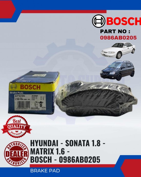 BRAKE PAD - HYUNDAI - SONATA 1.8 - MATRIX 1.6 - BOSCH - 0986AB0205 image