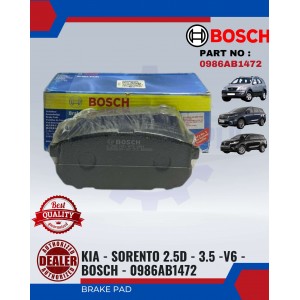 Front Brake Pad-Kia Sorento 2.5D-3.5-V6-BOSCH-0986AB1472