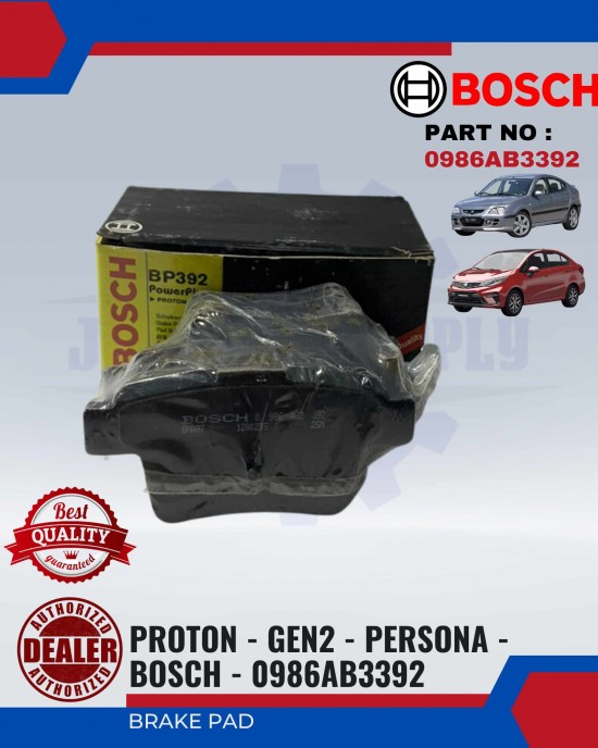 REAR BRAKE PAD - PROTON - GEN2 - PERSONA - BOSCH - 0986AB3392 image