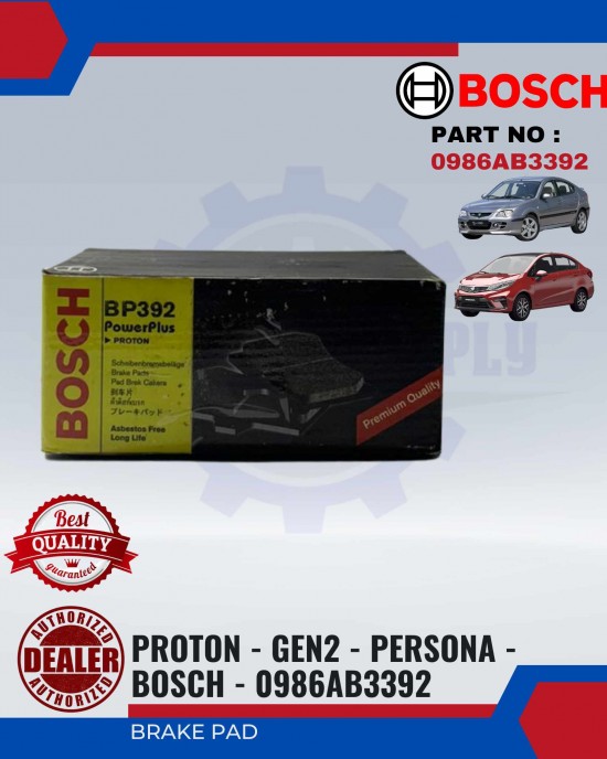 REAR BRAKE PAD - PROTON - GEN2 - PERSONA - BOSCH - 0986AB3392 image