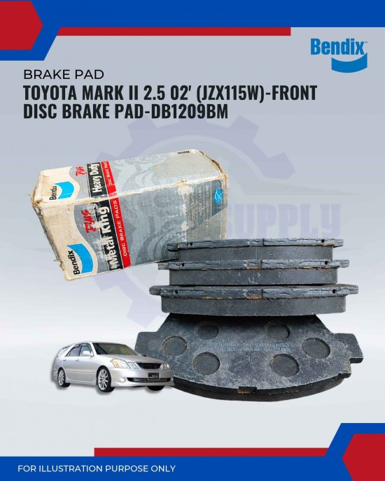 Toyota Mark II 2.5 02' (JZX115W)-Front Disc Brake Pad-DB1209BM Toyota Mark II 2.5 02' (JZX115W)-Front Disc Brake Pad-DB1209BM