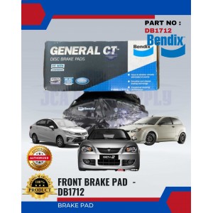 Front Disc Brake Pad-Proton Gen2-Satria Neo-BENDIX-DB1712