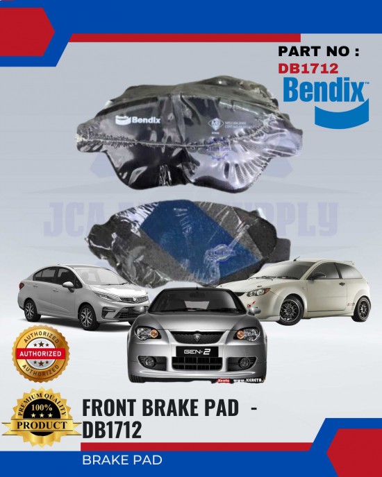 Proton GEN2 - Persona - Satria NEO Front Disc Brake Pad - BENDIX - DB1712 Brake System image