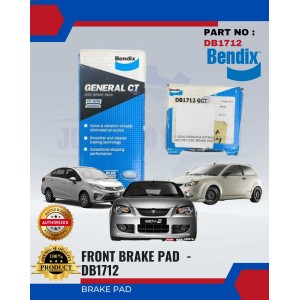 Front Disc Brake Pad-Proton Gen2-Satria Neo-BENDIX-DB1712