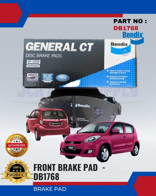 Perodua Myvi Front Disc Brake Pad - BENDIX - DB1768 Brake System image