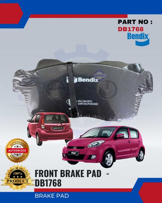 Perodua Myvi Front Disc Brake Pad - BENDIX - DB1768 Brake System image