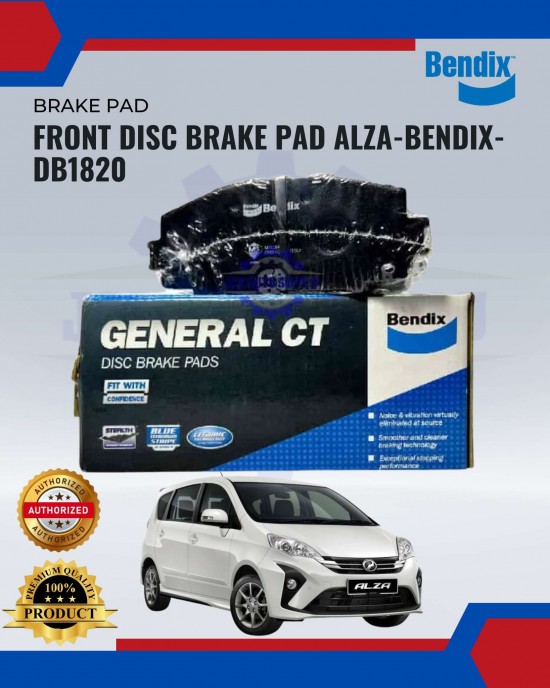 Front Disc Brake Pad Perodua Alza-BENDIX-DB1820 image