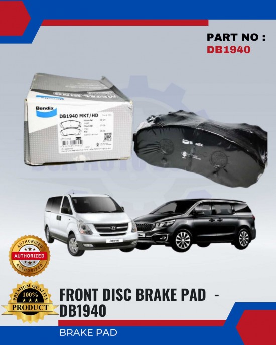 BENDIX METAL KING TITANIUM FRONT DISC BRAKE PAD (4PCS) - DB1940 MKT - HYUNDAI STAREX, KIA CARNIVAL Brake System image