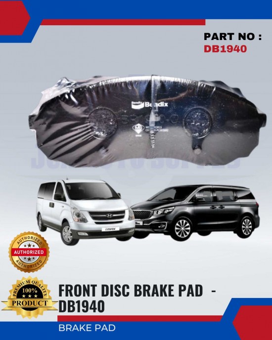 BENDIX METAL KING TITANIUM FRONT DISC BRAKE PAD (4PCS) - DB1940 MKT - HYUNDAI STAREX, KIA CARNIVAL Brake System image