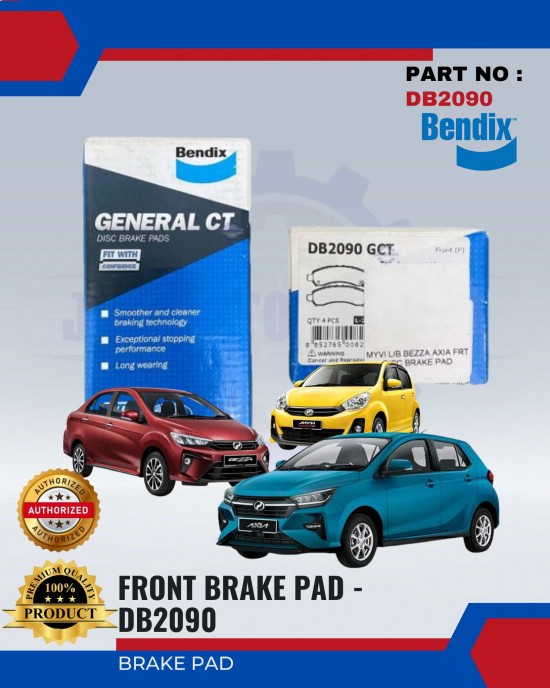Front Disc Brake Pad PERODUA MYVI LAGI BEST-BEZZA-AXIA-BENDIX-DB2090 image