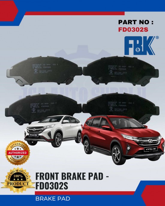 Front Brake Pad-Perodua Aruz SUV 1.5-FBK-FD0302S Brake System image