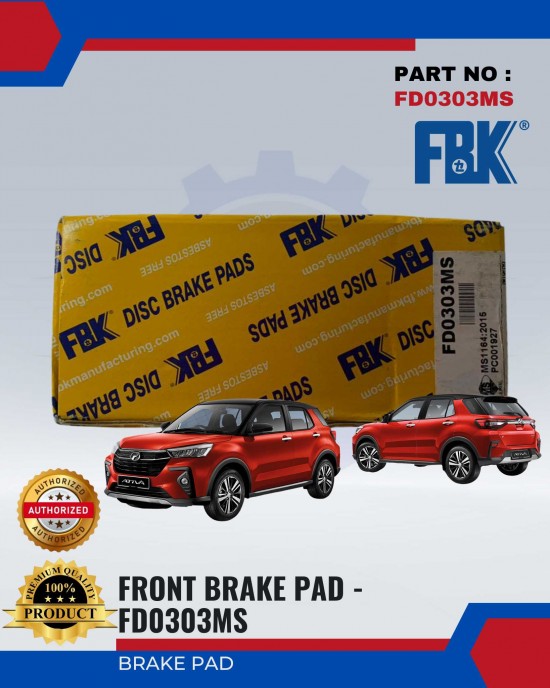 Showing image for Front Brake Pad-Perodua Ativa-FBK-FD030MS Front Brake Pad-Perodua Ativa-FBK-FD030MS image