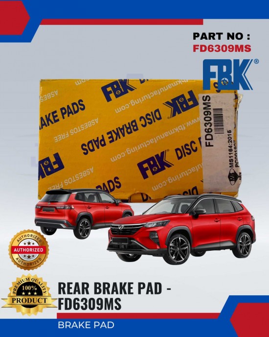 Rear Brake Pad-Proton X50-FBK-FD6309MS Brake System image