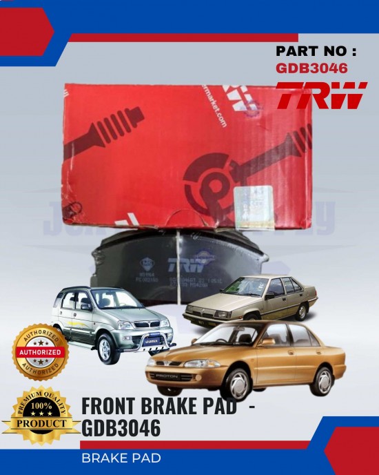 TRW Front Disc Brake Pad-Proton Saga-Wira 1.3 1.5-Iswara-Kembara-GDB3046 Brake System image