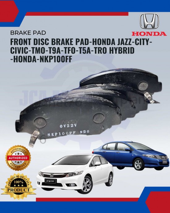 Front Disc Brake Pad-Honda Jazz-City-Civic-TMO-T9A-TFO-T5A-TRO Hybrid-HONDA-NKP100FF image