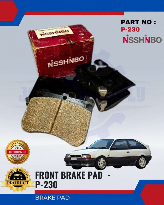 Front Disc Brake Pad (4pcs)-Mazda-TX3-LYNX-NISSHINBO-P-230 Brake System image