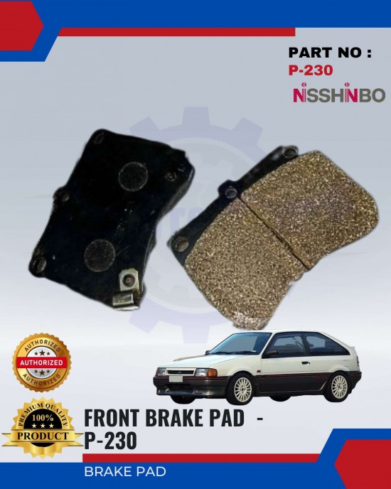 Front Disc Brake Pad (4pcs)-Mazda-TX3-LYNX-NISSHINBO-P-230 Brake System image