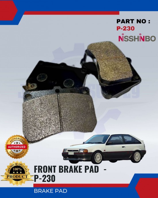 Front Disc Brake Pad (4pcs)-Mazda-TX3-LYNX-NISSHINBO-P-230 Brake System image