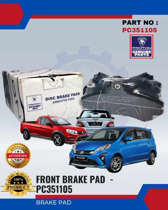 PROTON Front Disc Brake Pads ORIGINAL - Waja Arena Alza - PC351105 Brake System image