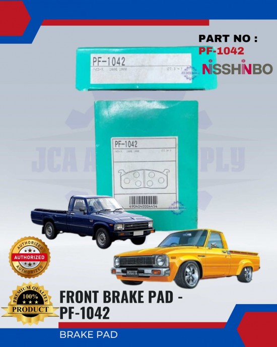 Toyota Hilux (RN30, RN40) Front Brake Pads - NISSHINBO - PF-1042 Brake System image