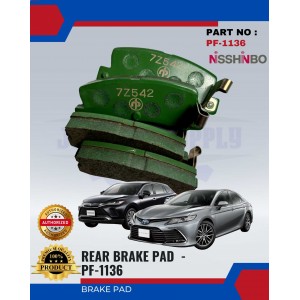 Rear Disc Brake Pad-Toyota Camry-Harrier-NISSHINBO-PF-1136