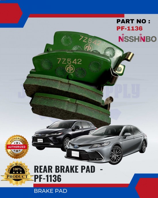 NISSHINBO Disc Brake Pad (RR) Set - Toyota-Camry-Harrier - PF-1136 Brake System image