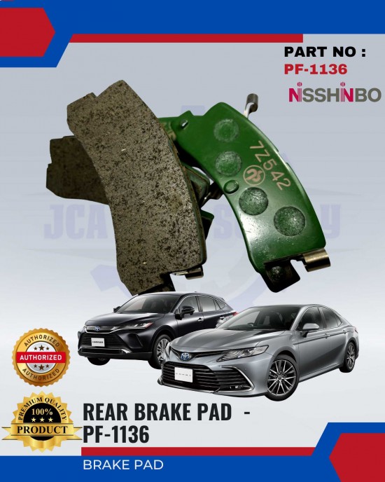 NISSHINBO Disc Brake Pad (RR) Set - Toyota-Camry-Harrier - PF-1136 Brake System image